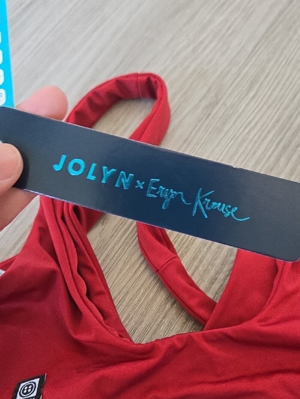 Jolyn Red Twist Bralette — Soft Stretch Wireless Support - Picture 5 of 6